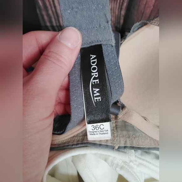 2 For $30 Adore Me Elegant Lace Bra in Gray Size 36c - Picture 4 of 5